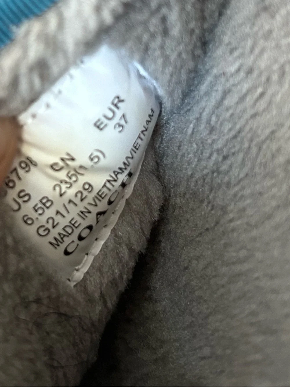 Coach Women's Plush Shearling Slippers in Light blue size 6.5B